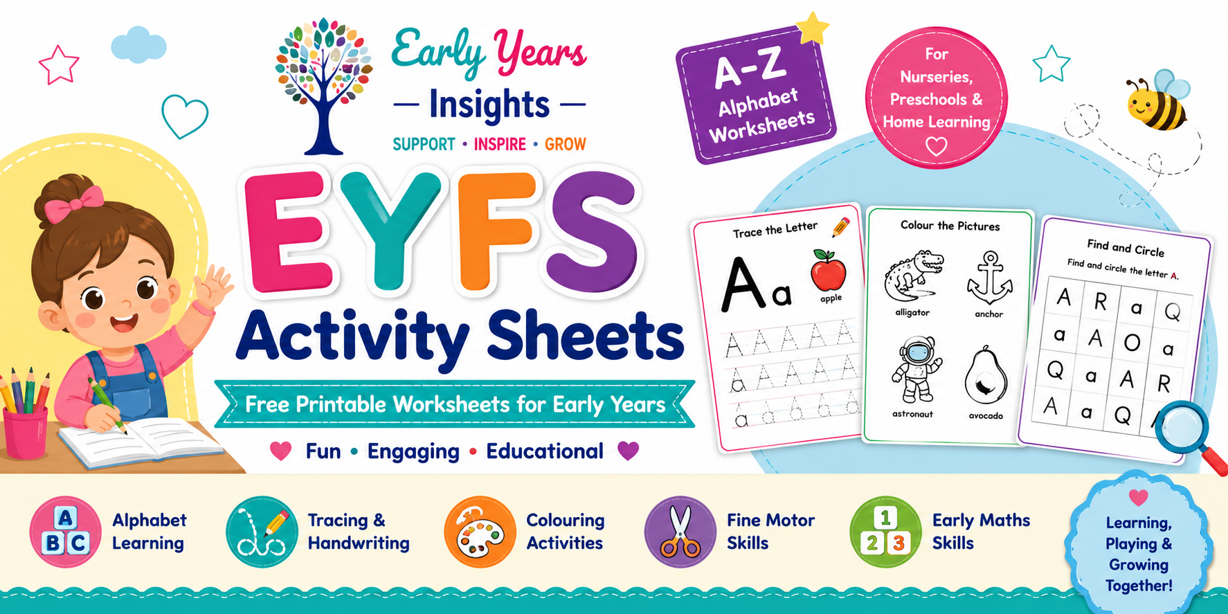 EYFS Activity Sheets – Free Printable Worksheets A–Z